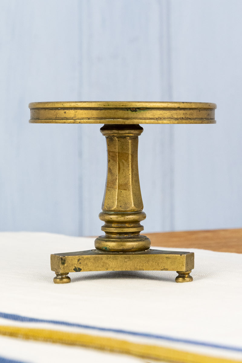 Antique Miniature Brass Tilt-Top Table