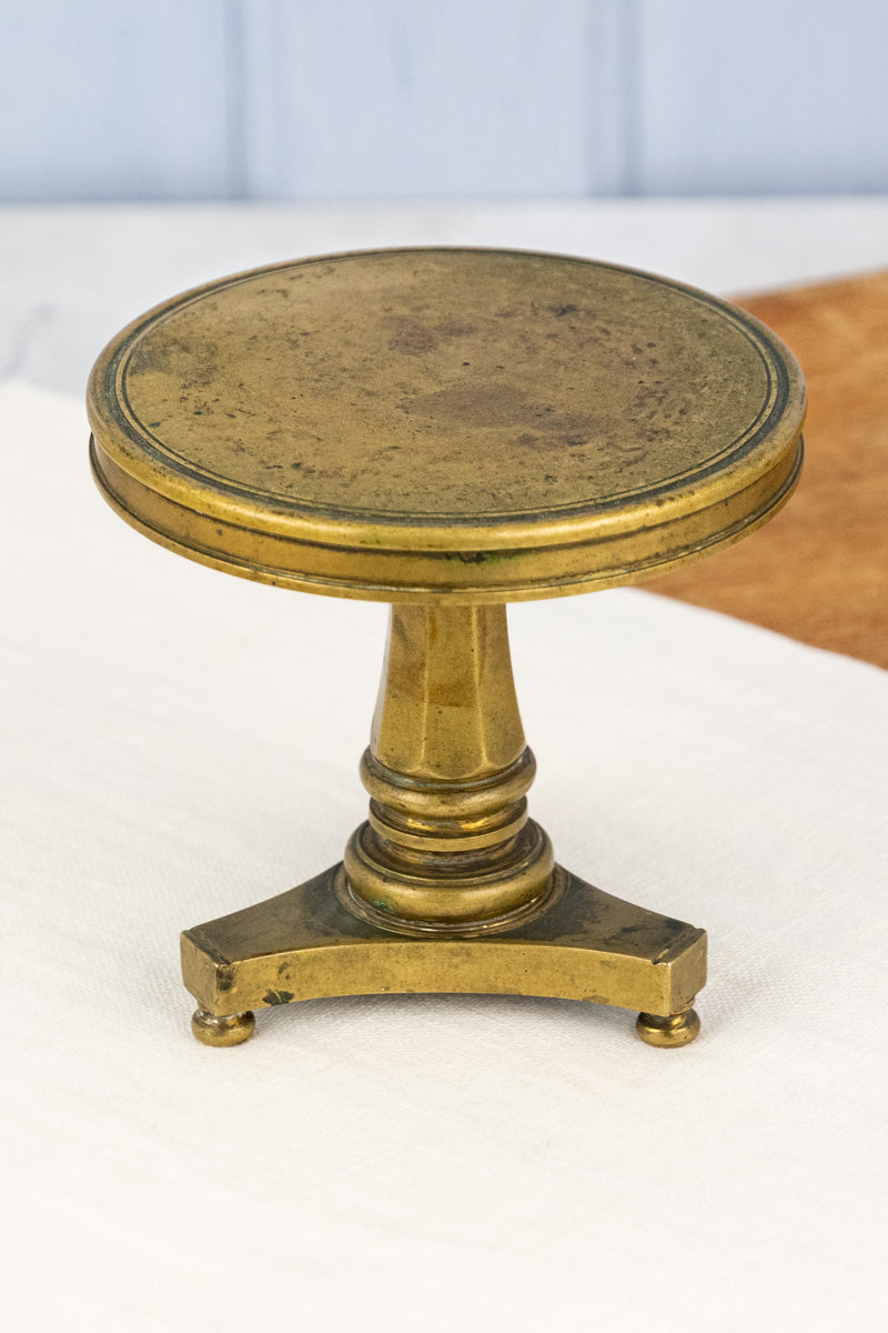 Antique Miniature Brass Tilt-Top Table