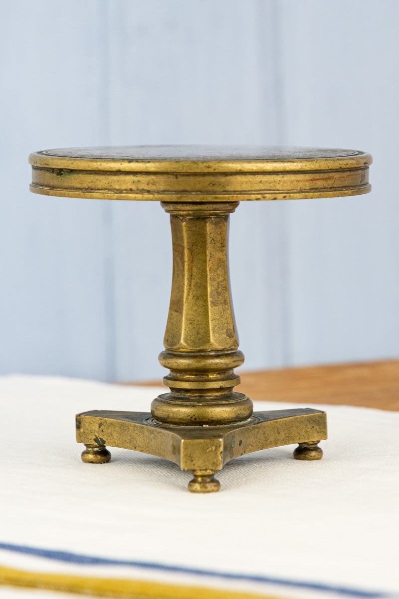 Antique Miniature Brass Tilt-Top Table