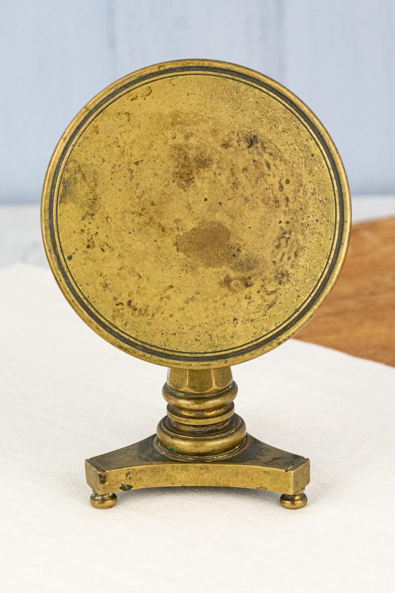 Antique Miniature Brass Tilt-Top Table