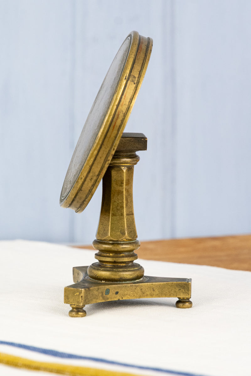 Antique Miniature Brass Tilt-Top Table