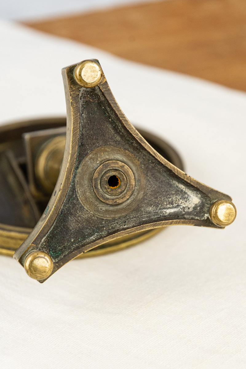 Antique Miniature Brass Tilt-Top Table