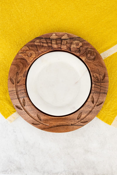 Wood & Marble Butter Dish