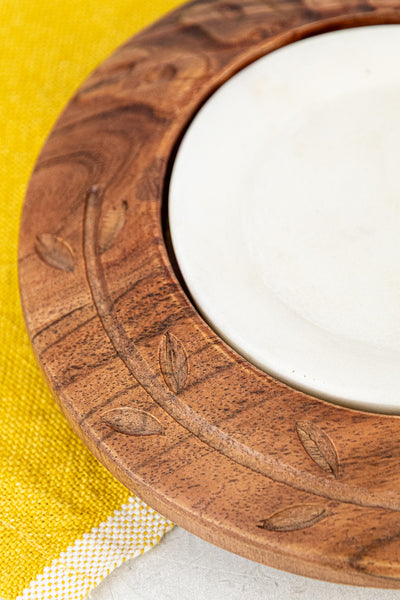 Wood & Marble Butter Dish
