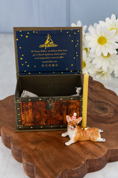 Hand-Painted Porcelain Corgi Cake Topper