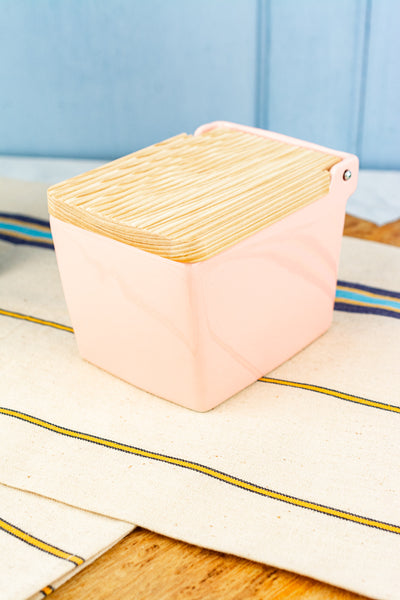 Ceramic and Wood Salt Box