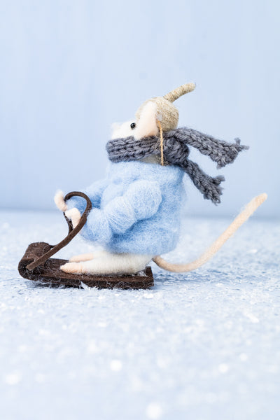 Chamonix Camille & Sledding Soloman Mouse Ornaments