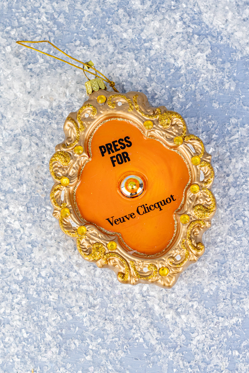 Champagne Button Glass Ornament, image 1 of 4