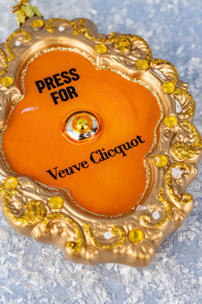 Champagne Button Glass Ornament