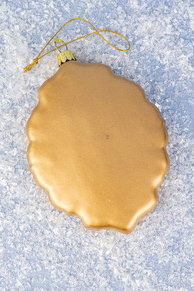 Champagne Button Glass Ornament