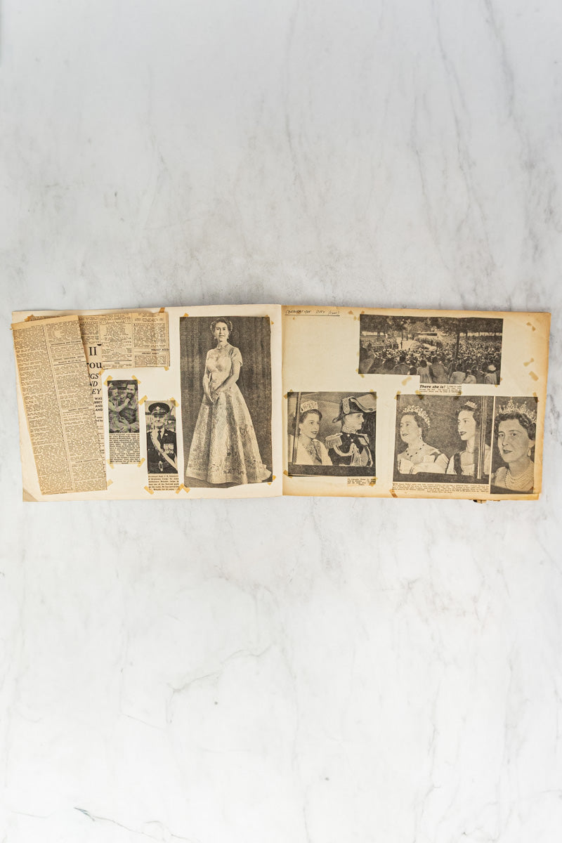 Vintage Queen Elizabeth II Coronation Scrapbook