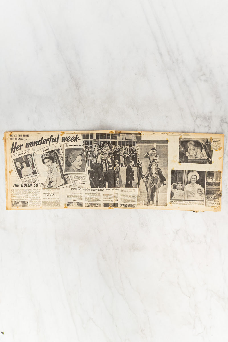 Vintage Queen Elizabeth II Coronation Scrapbook