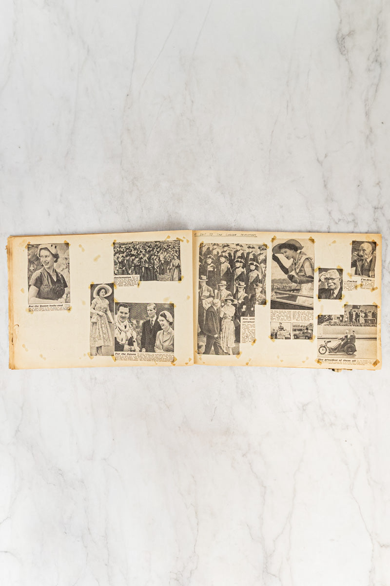 Vintage Queen Elizabeth II Coronation Scrapbook