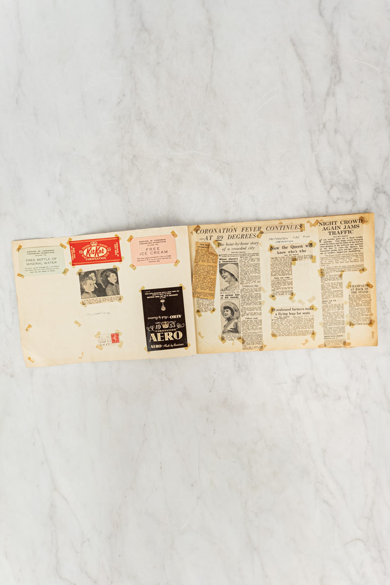 Vintage Queen Elizabeth II Coronation Scrapbook