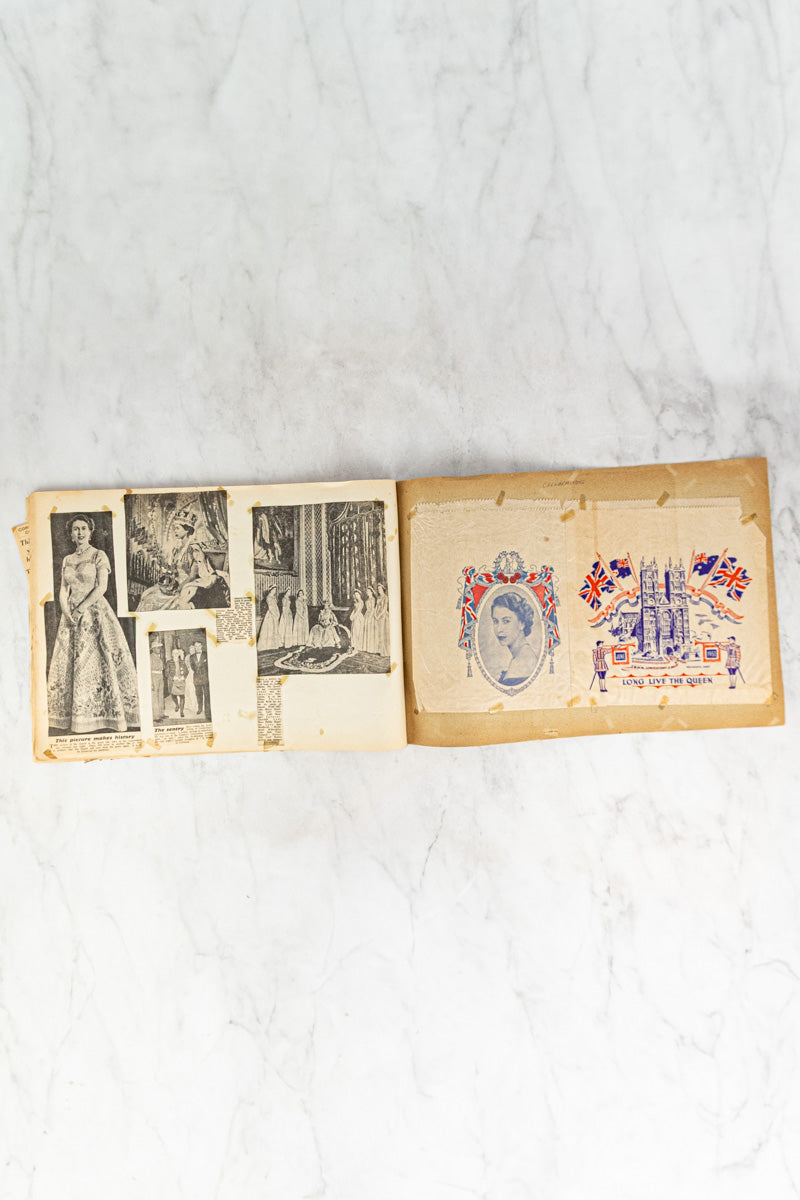 Vintage Queen Elizabeth II Coronation Scrapbook