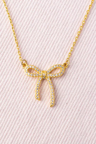 French Crystal Bow Necklace