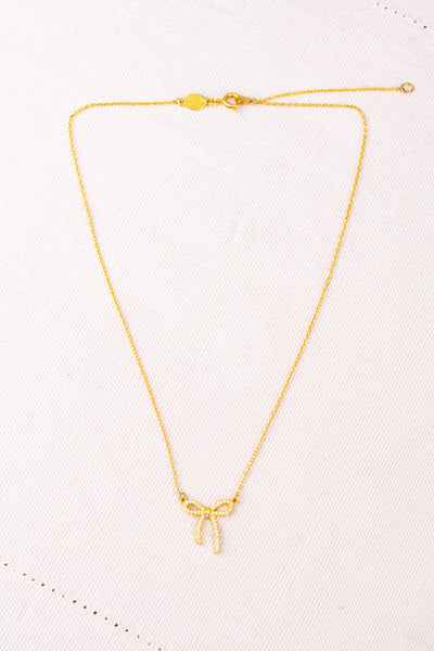 French Crystal Bow Necklace