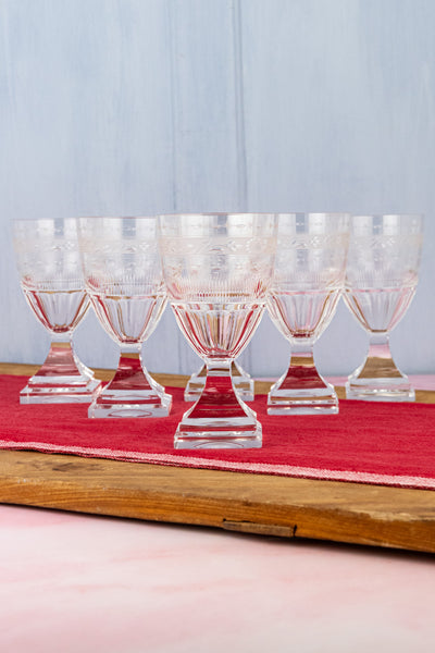 Antique Crystal Goblets - Set of 6