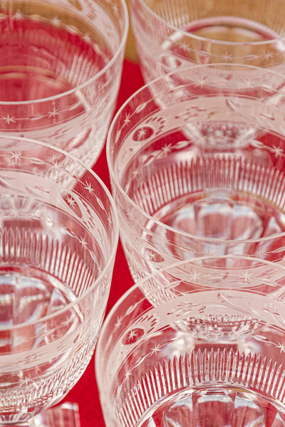 Antique Crystal Goblets - Set of 6