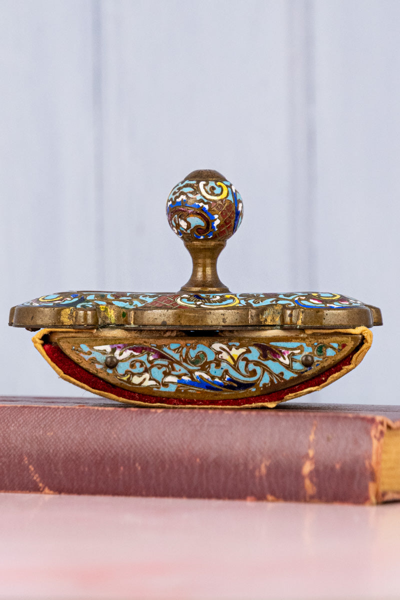 Antique French Champlevé Desk Set