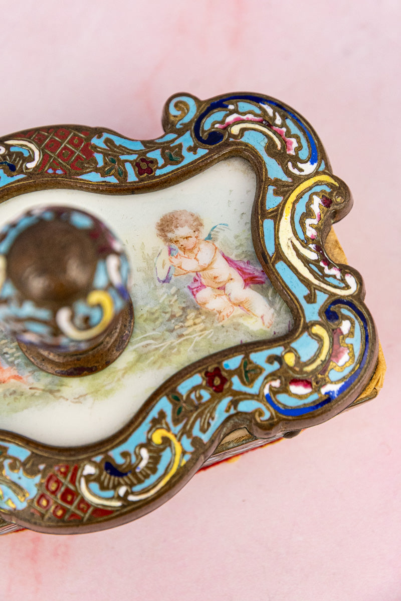 Antique French Champlevé Desk Set
