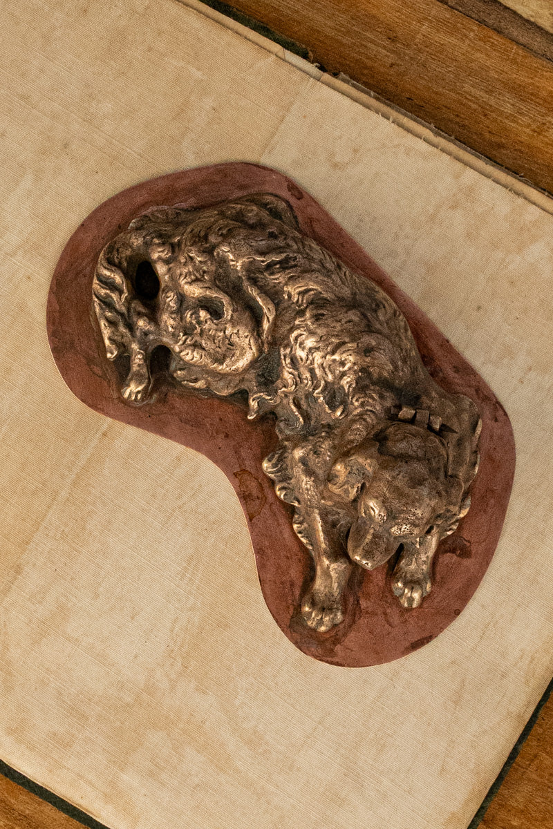 Antique French Spaniel Inkwell