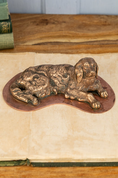 Antique French Spaniel Inkwell