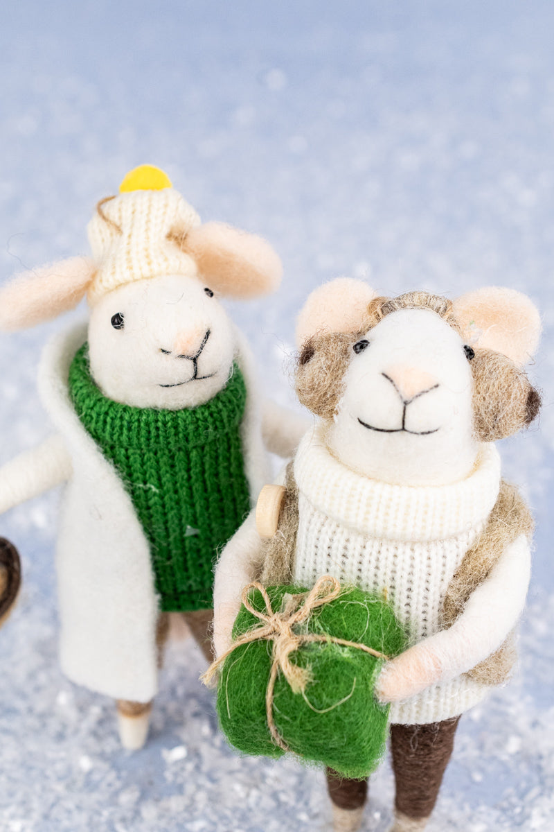 Earmuff Eleanor & Traveling Tina Mouse Ornaments, image 2 of 8