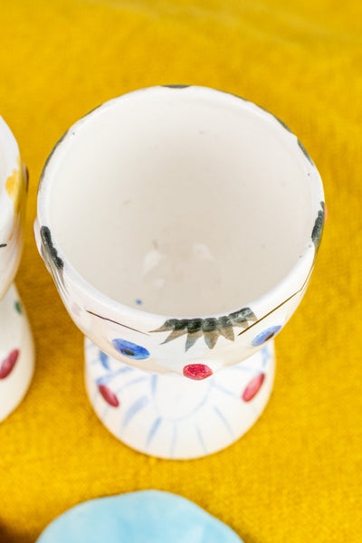 Vintage Clown Egg Cup Service for Two
