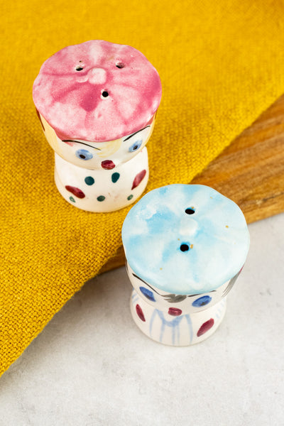 Vintage Clown Egg Cup Service for Two