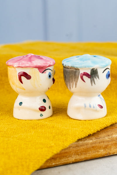 Vintage Clown Egg Cup Service for Two