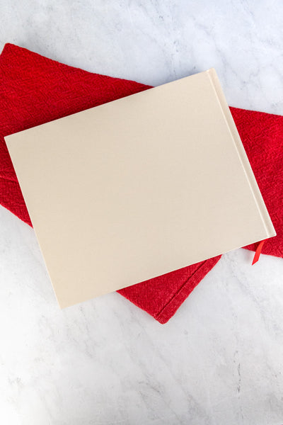 Embroidered Christmastide Pomegranate Guest Book