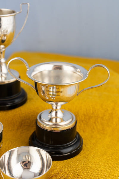 English Miniature Silverplate Sporting Trophy Collection