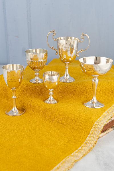 English Miniature Silverplate Sporting Trophy Collection