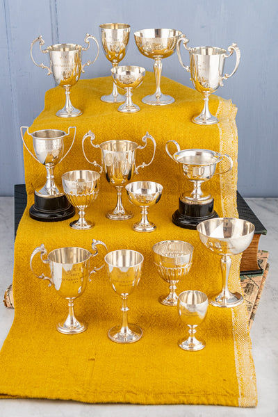 English Miniature Silverplate Sporting Trophy Collection