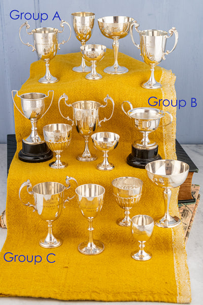 English Miniature Silverplate Sporting Trophy Collection