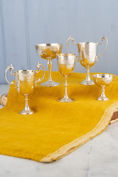 English Miniature Silverplate Sporting Trophy Collection