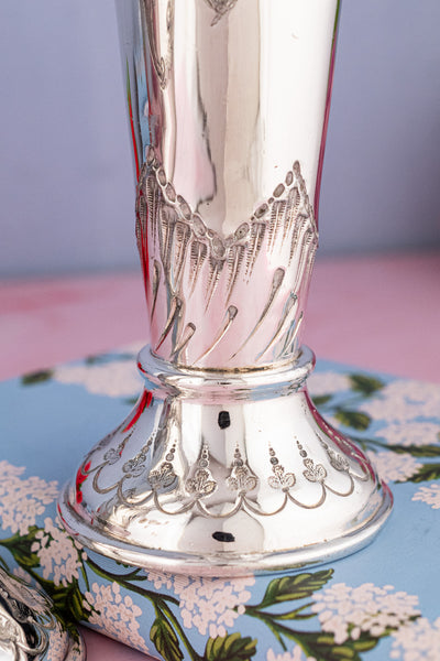 English Silverplate Vase Pair