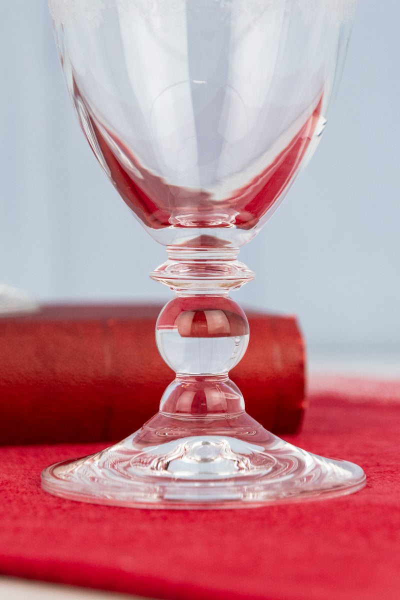 Gold Rim Etched Wine Glass - Set of 2