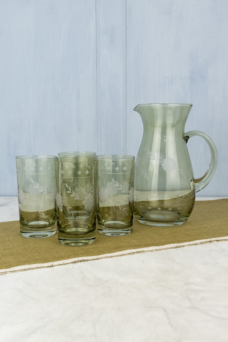 Etched Green Tumbler - Set of 4