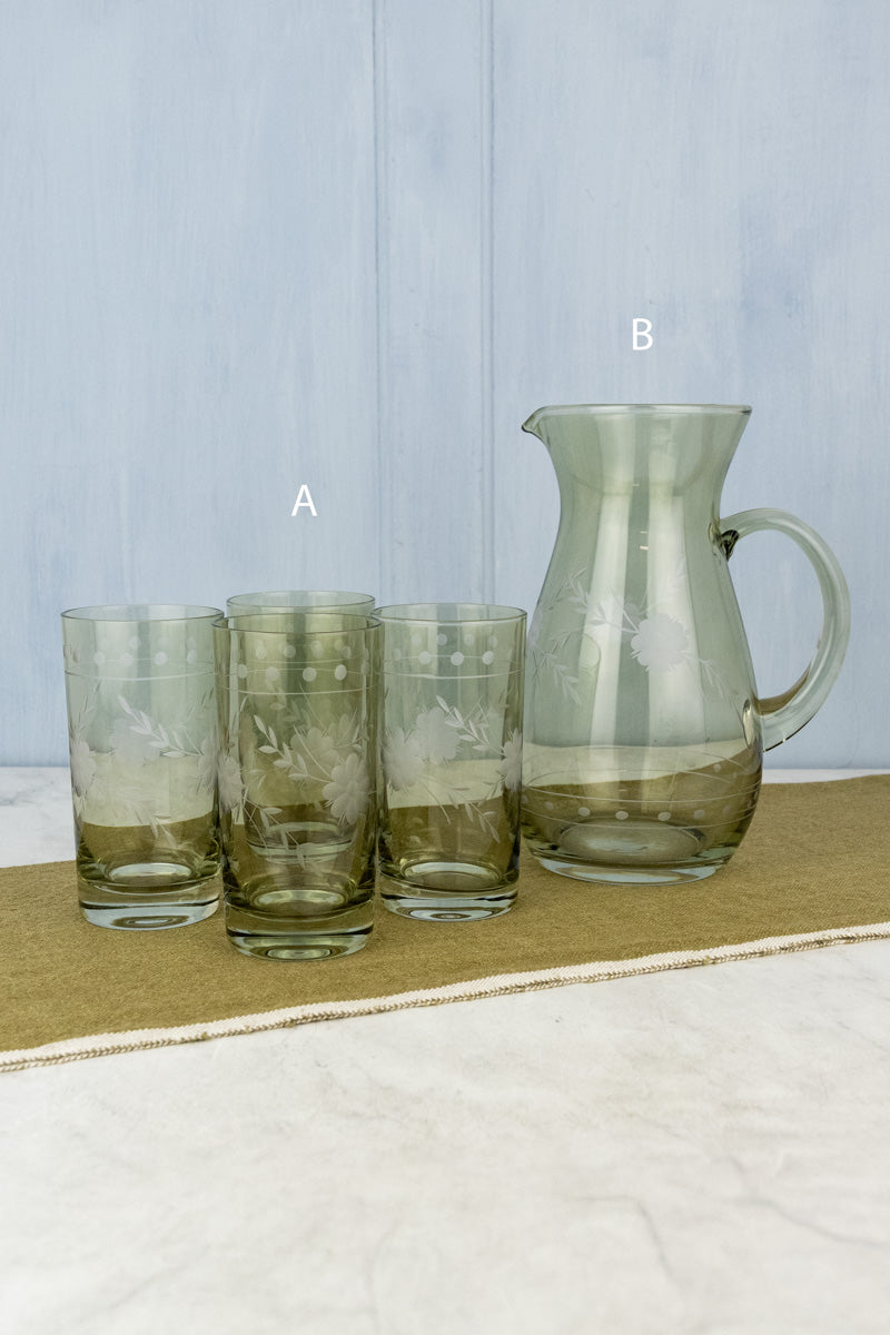 Etched Green Tumbler - Set of 4