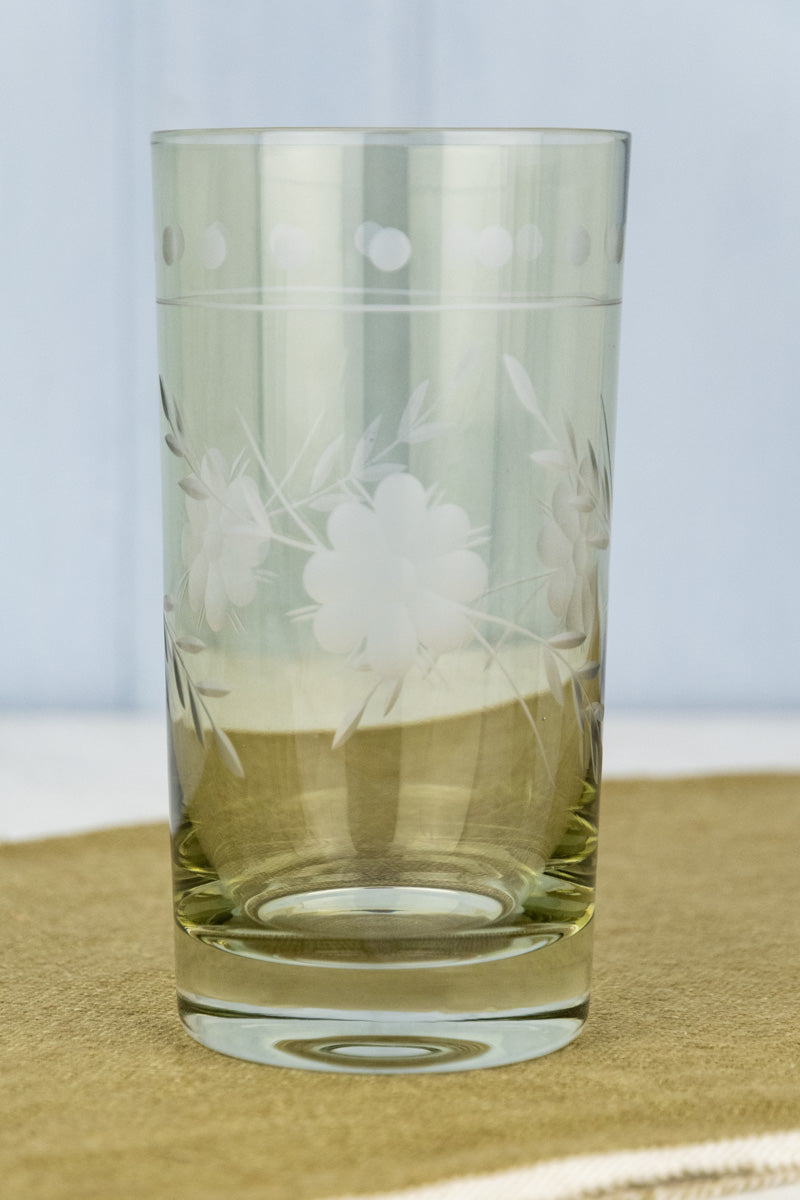 Etched Green Tumbler - Set of 4