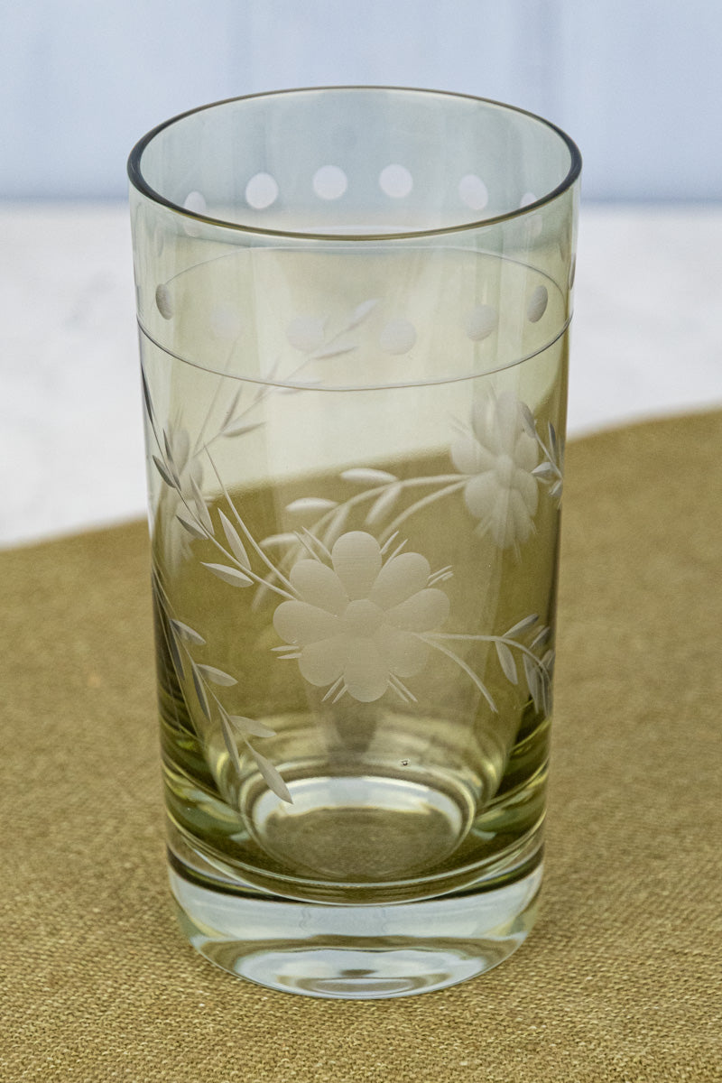 Etched Green Tumbler - Set of 4