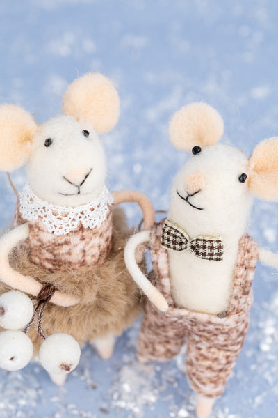 Festive Florence & To-the-Nines Nelson Mouse Ornaments