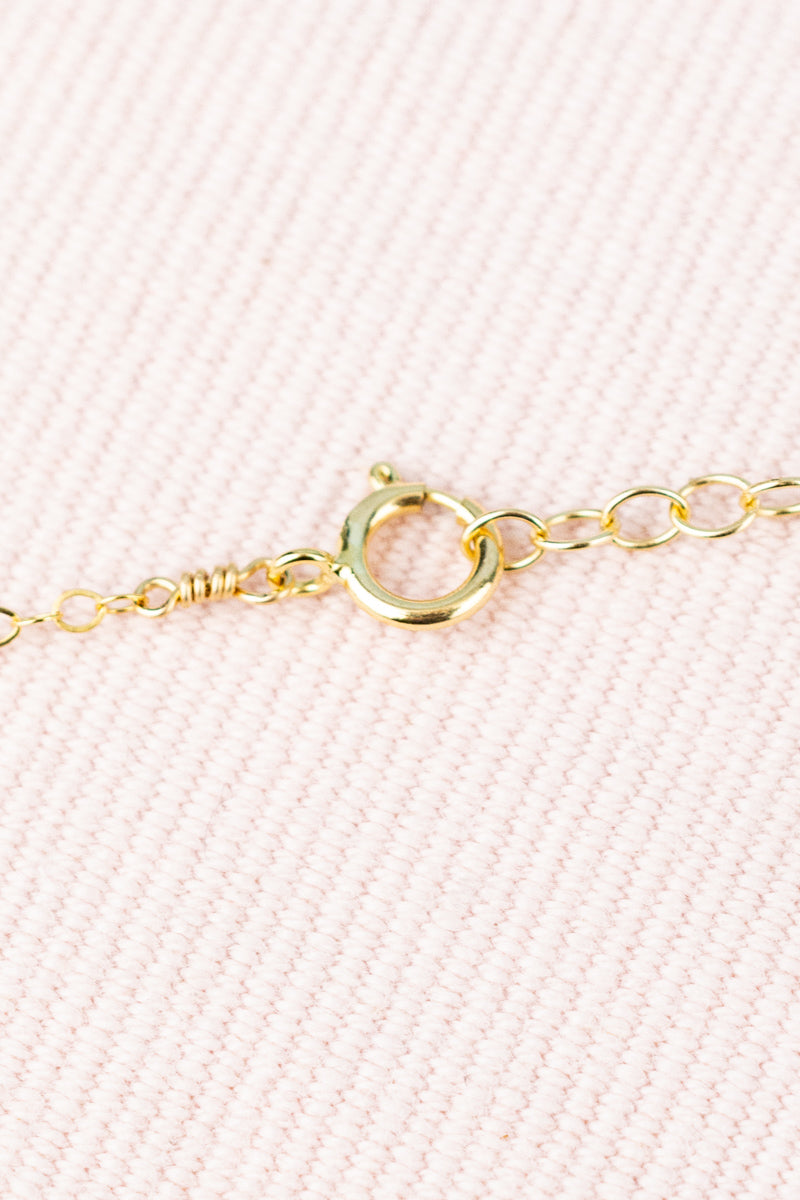 Five Pearl Gold Chain Necklace