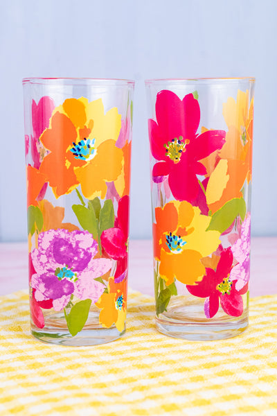 Floral Tumblers - Set of 2