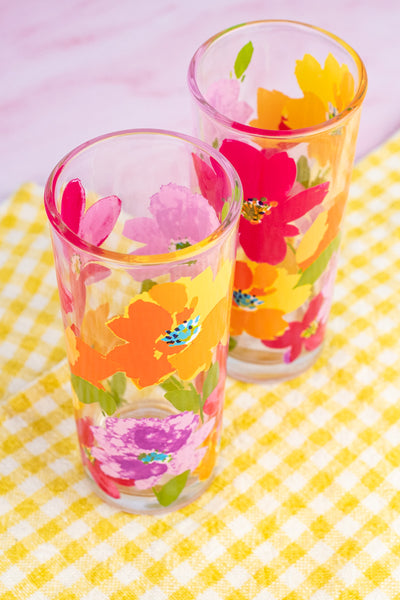 Floral Tumblers - Set of 2