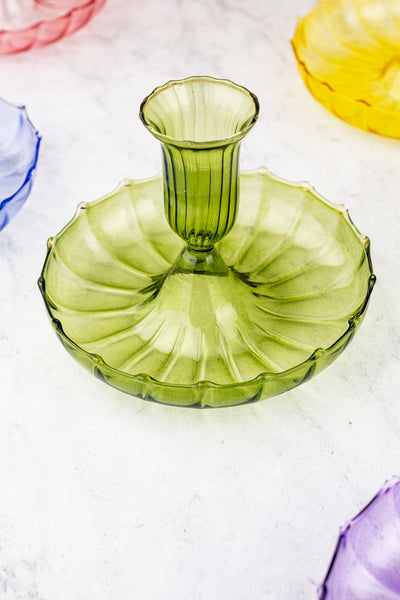 Fluted Glass Candle Holder