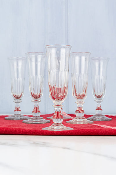 Antique Baccarat Crystal Champagne Flutes - Set of 6