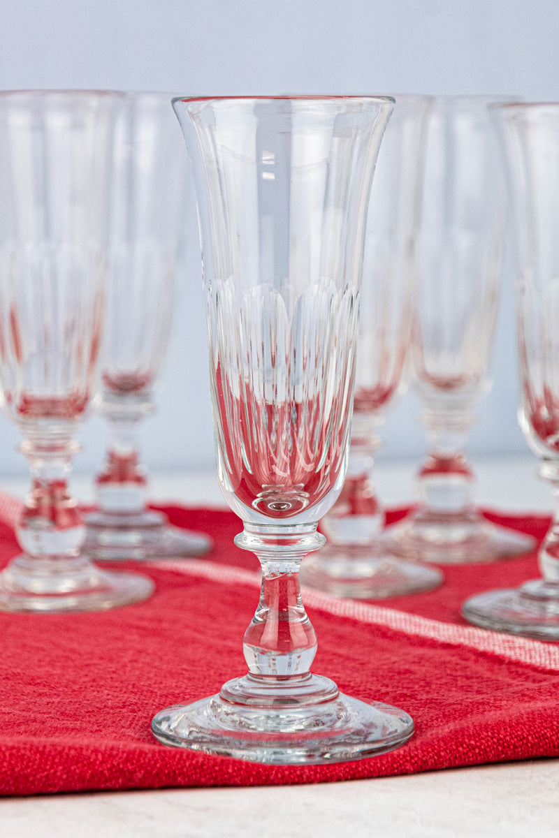 Antique Baccarat Crystal Champagne Flutes - Set of 6